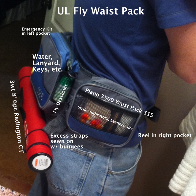 Ultralight Fly Fishing • Fully Loaded UL Waist Pack, quasi-DIY